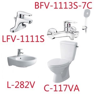 Combo vòi rửa mặt Inax LFV-1111S + Sen tắm Inax BFV-1113S-7C