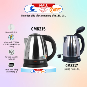 Bình - Ấm đun nước siêu tốc Comet CM8217 (CM-8217) -  1.8 lít, 1500W