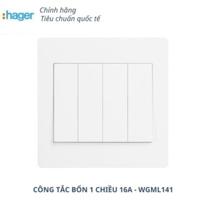 Công tắc bốn 1 chiều 16A WGML141 Muse Hager