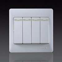 Công tắc bốn 1 chiều có phản quang 10AX 51041BTY