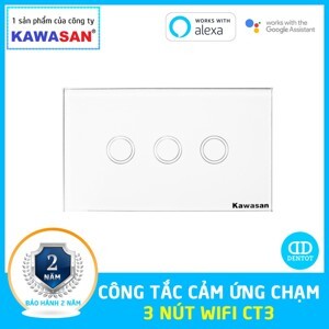 Công tắc cảm ứng chạm Kawa CT3-Wifi(B/W)