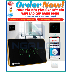 Công tắc cảm ứng chạm Kawa CT3-Wifi(B/W)