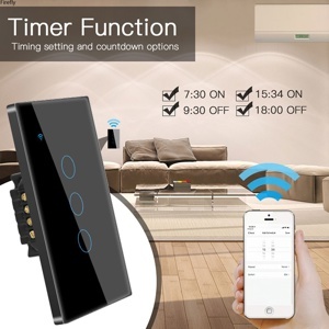 Công tắc cảm ứng Tuya Wifi 2 nút hình chữ nhật
