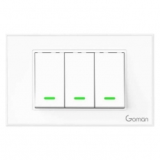 Công tắc đèn WIFI 3 nút GOMAN GM-WUS-226-3W/G