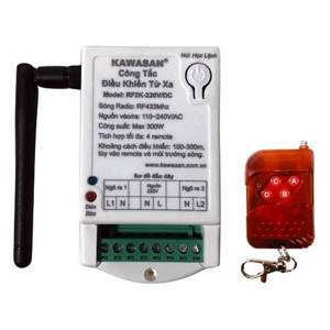 Công tắc điều khiển từ xa 2 kênh Kawasan RF2K-220V-RM01B
