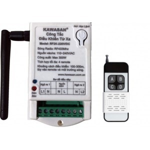 Công tắc điều khiển từ xa 2 kênh Kawasan RF2K-220V-RM4B