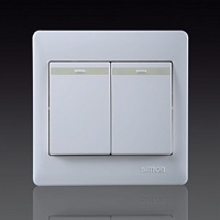 Công tắc đôi 1 chiều có dạ quang Simon 51021BTY