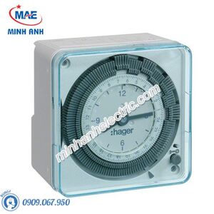 Công tắc thời gian loại Analog 72x72, 1 kênh - 24h không có nguồn dự trữ, nguồn cấp 230V 50Hz Hager EH710