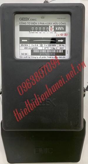 Công tơ điện 3 Pha trực tiếp EMIC MV3E4 3x5A