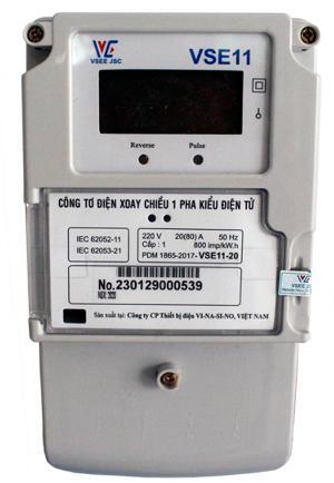 Công tơ điện tử 1 pha Vinasino CTD VSE11-20