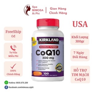 Thuốc bổ tim Kirkland Signature Maximum Potency CoQ10 300mg 100 viên