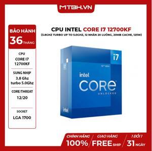 CPU Intel Core i7-12700KF 25M Cache up to 5.00 GHz