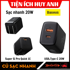 Củ cạc Baseus Super Si Pro Quick Charger 1C 20W