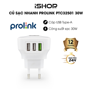 Củ sạc di động 3 cổng Prolink PTC32501