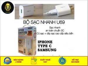 Củ sạc mini kèm dây cáp rời Micro WK WP-U69