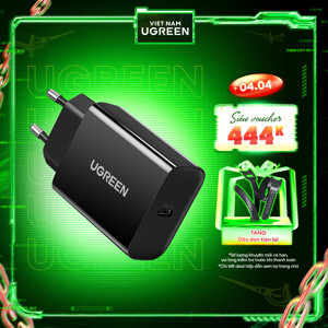Củ sạc nhanh 18W chuẩn USB-C PD hỗ trợ QC 4.0 Ugreen 60449