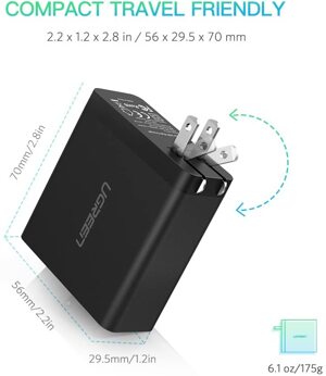 Củ sạc nhanh 2 cổng USB C và USB A Ugreen 50457