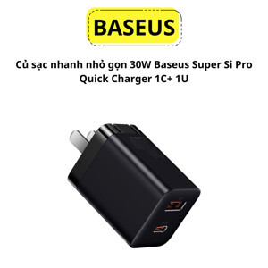 Củ sạc nhanh Baseus Super Si Pro Quick Charger C+U 30W