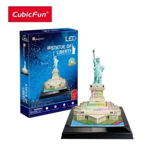 Bộ xếp hình 3D Tượng nữ thần tự do Statue of Liberty đèn LED Cubic Fun L505H