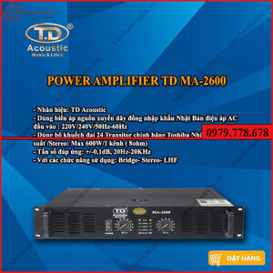 Cục đẩy công suất TD Acoustic MA2600