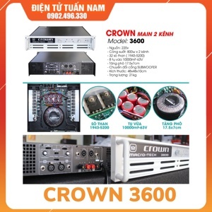 Cục đẩy Crown 3600 - Việt Mới Audio