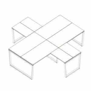 Cụm bàn làm việc chân sắt HPC11