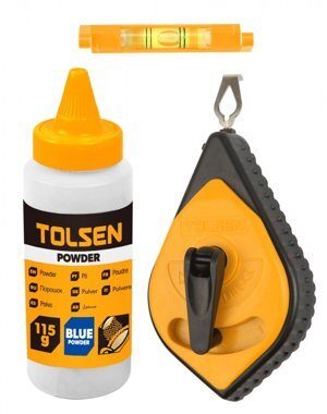 Cuộn dây phấn 30m có thước thủy Tolsen 42013