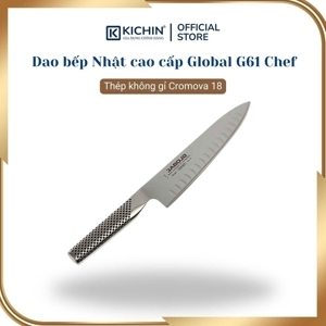 Dao bếp Nhật Global G61 = G77 Chef - Dao thái thịt cá chống dính (200mm)