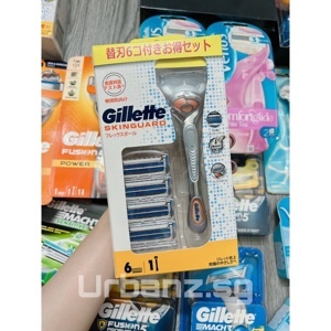 Dao cạo râu Gillette Skinguard (1 cán + 6 lưỡi cạo) Nhật Bản