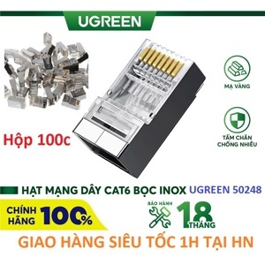 Đầu bấm mạng Cat6 RJ45 Ugreen 50248 - 100 cái