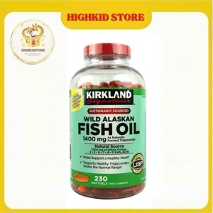 Dầu cá Alaska Kirkland Signature Wild Alaskan Fish Oil 1400mg - 230 viên