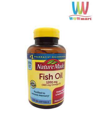 Dầu cá Nature Made Fish Oil Omega 3 1200mg - hộp 120 viên