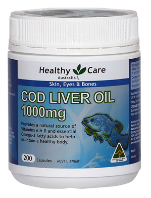 Dầu cá tuyết Healthy Care Cod Liver Oil 1000 mg, 200 viên