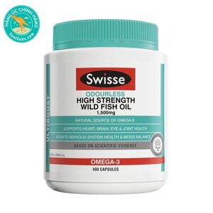 Dầu cá Úc Swisse Ultiboost Odourless High Strength Wild Fish Oil 400 viên