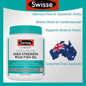 Dầu cá Úc Swisse Ultiboost Odourless High Strength Wild Fish Oil 400 viên