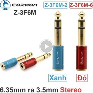 Đầu chuyển đổi âm thanh 3.5mm đực sang 6.35 cái Coraon Z-3F6M