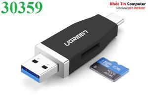 Đầu đọc thẻ nhớ 2 in 1 USB 3.0 & USB Type-C Card Reader Ugreen 30359