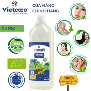 Dầu dừa nguyên chất Organic Vietcoco chai 500ml