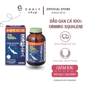 Dầu gan cá mập 100% Squalene Orihiro loại 360 viên Nhật Bản