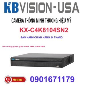 Đầu ghi hình camera IP Kbvision KX-C4K8104SN2 - 4 kênh