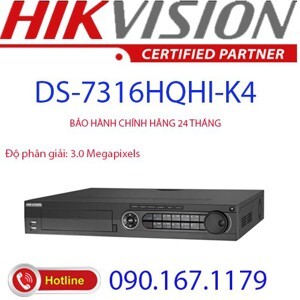 Đầu ghi hình HDTVI Hikvision DS-7316HQHI-K4 - 16 kênh