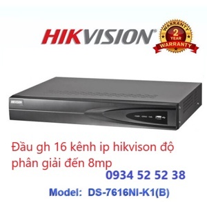 Đầu ghi hình IP Hikvision DS-7616NI-K1(B) - 16 kênh