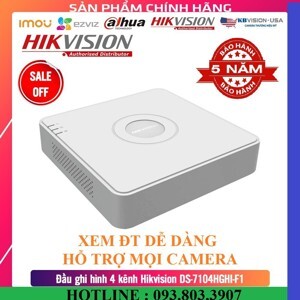 Đầu ghi hình Hikvision DS-7104HGHI-F1 - 3.0 magapixel , 4 kênh