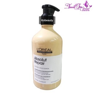 Dầu gội chăm sóc tóc hư tổn Loreal Absolut Repair Lipidium 500ml