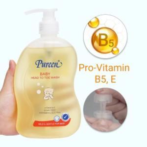 Dầu gội đầu Pureen cho trẻ sơ sinh 2 in 1 Vitamin E 750ml