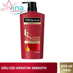 Dầu gội tresemmé keratin smooth tinh dầu argan và keratin vào nếp suôn mượt 650g