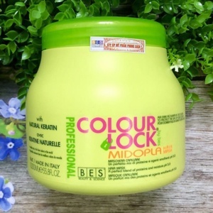 Dầu hấp tóc khóa màu chuyên nghiệp Bes Lock Colour Midopla - 1000ml