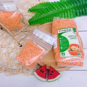 Đậu lăng đỏ cam hữu cơ Markal 500g