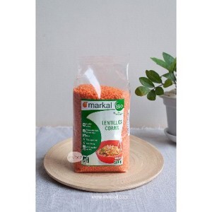 Đậu lăng đỏ cam hữu cơ Markal 500g