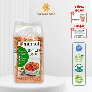 Đậu lăng đỏ cam hữu cơ Markal 500g